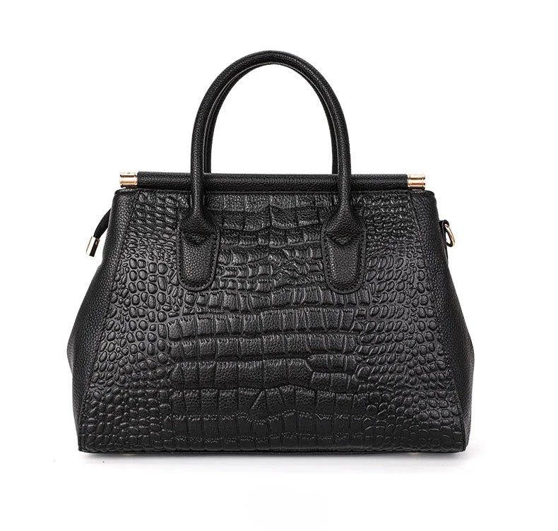 Evelina Croc-Embossed Handbag - view 3