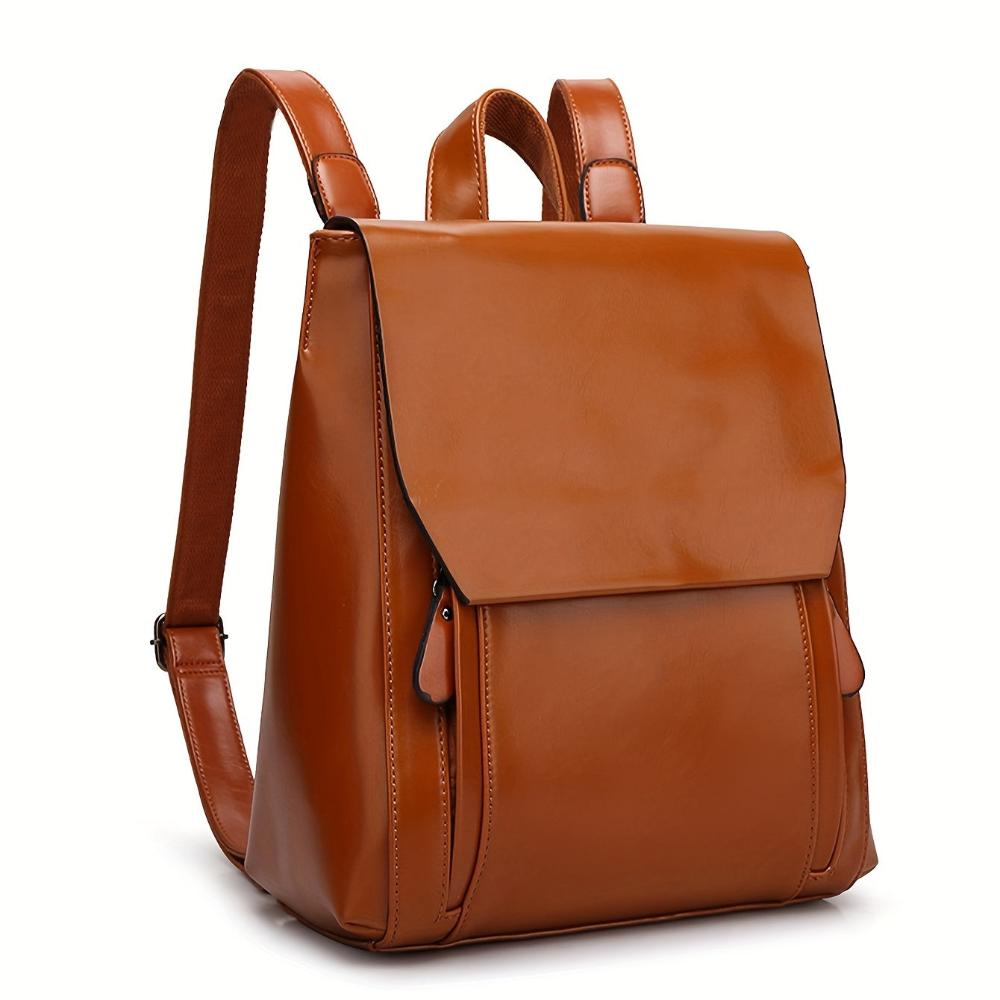 Lindell Quilted Vintage Backpack shown in full-grain leather