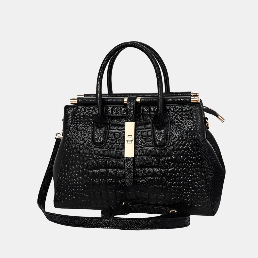 Evelina Croc-Embossed Handbag - view 7